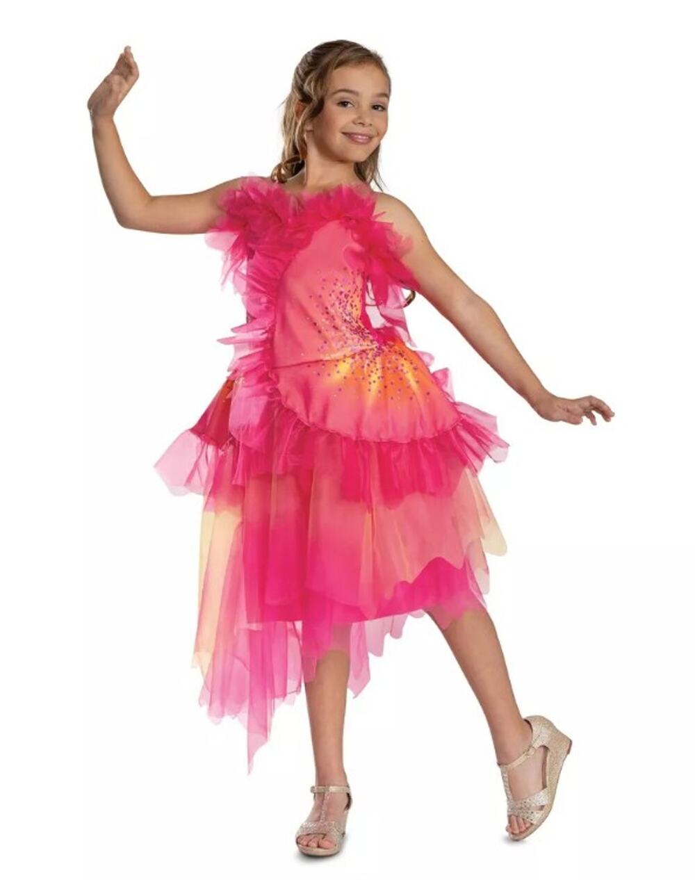 NBCUniversal Girls' S 4-6x Wicked the Musical Glinda Upland Oz Dust Costume Pink